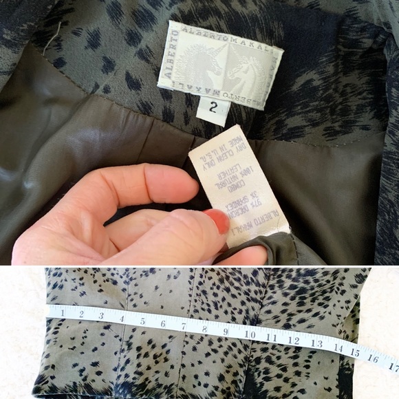 Alberto Makali Olive Leopard Skirt Suit Set NWOT - Picture 5 of 8